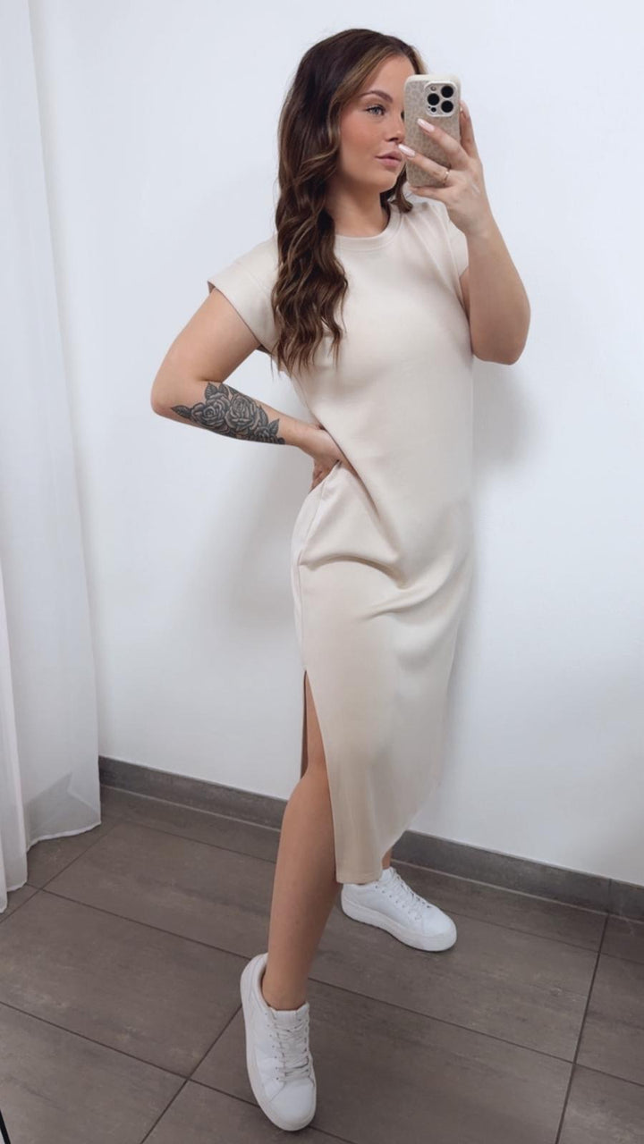 Butterstoff Shirt - Kleid/ BEIGE / Art. 14804