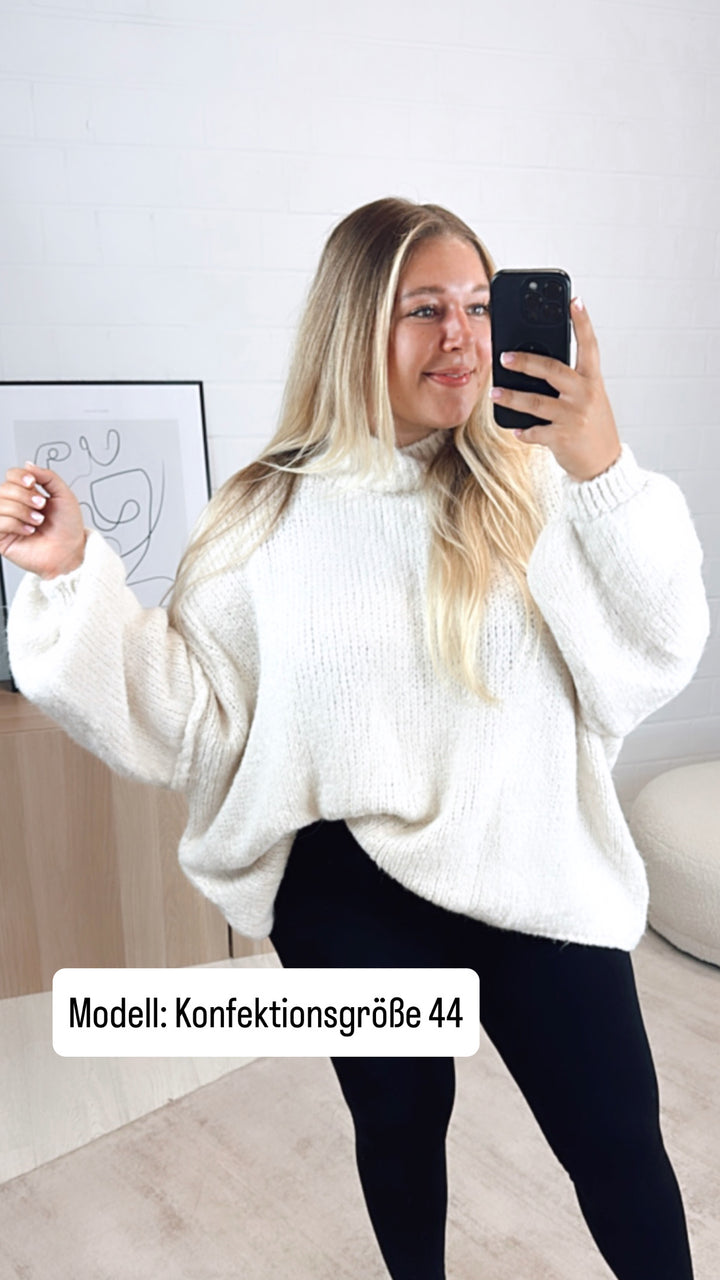 Ultra Oversize Kuschel - Pullover creme / wollweiss Art. 4053