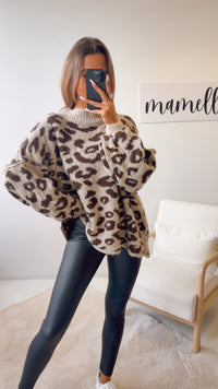 LEO Oversize Kuschel - Pullover / dunkel beige - braun Art. 12692