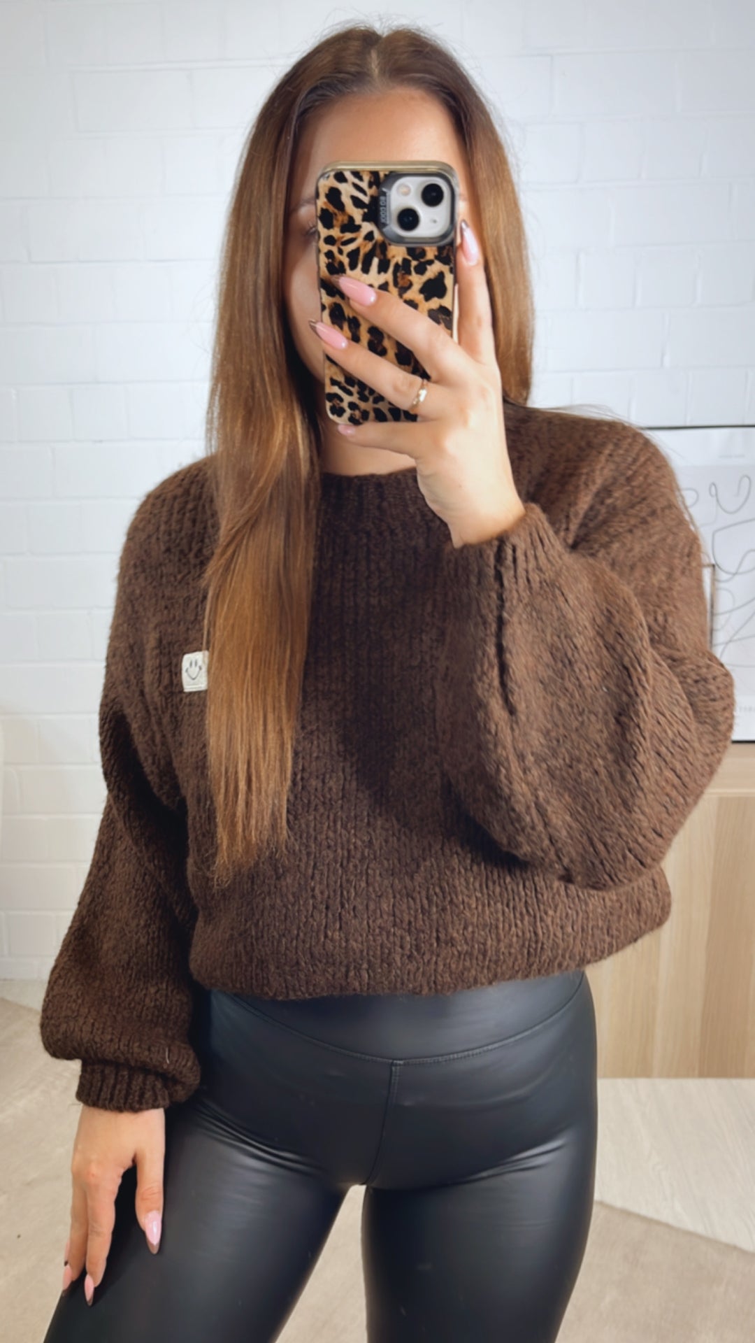 Strick Pullover " Just Be You " / Schoko braun Art. 13010