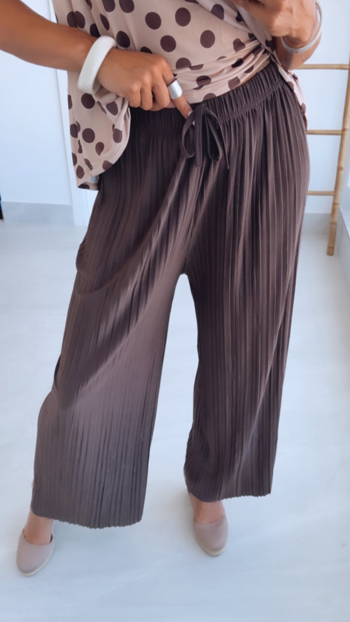 Plissierte Sommer Hose / braun Art. 15186