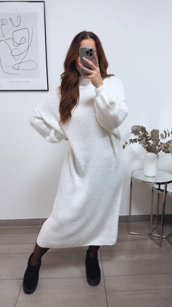 (Maxi-) Kuschel Kleid / weiss Art. 13170