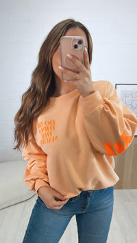 Pullover " Balance " / peach - neon orange Art. 9546