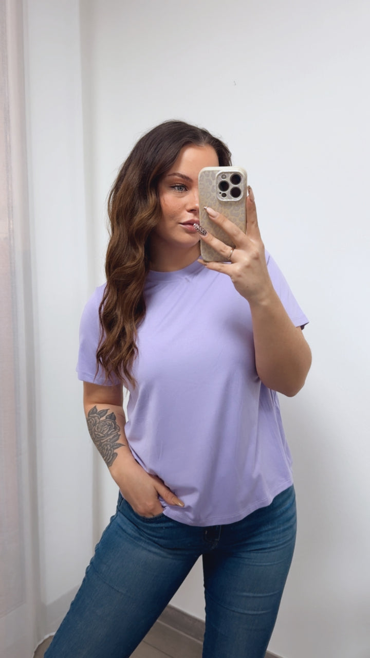 Basic T-shirt, Rundausschnitt / flieder Art. 14412