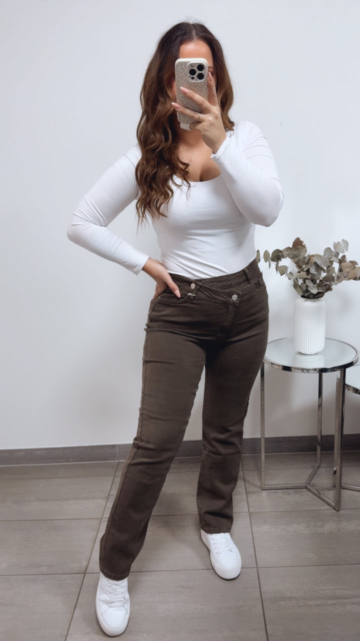 STRAIGHT LEG Jeans Hose " 78271-11 " / aschiges braun Art. 13542