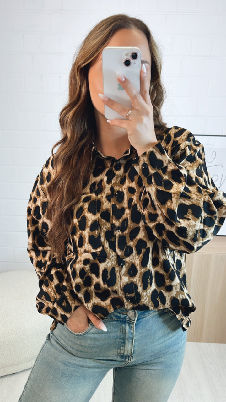 LEO Bluse mit Kragen / kräftiges Leo HELL Art. 9085
