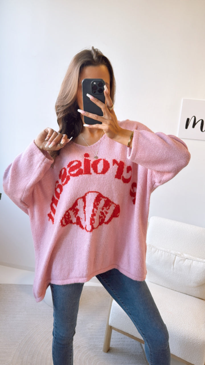 Strick Pullover " Sweetness " / Beere - rot Art. 9214