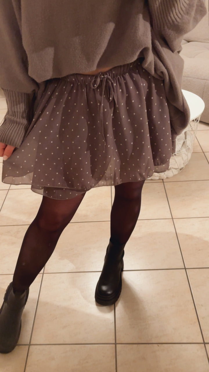 PUNKTE leichter Rock / taupe - weiß Art. 12984