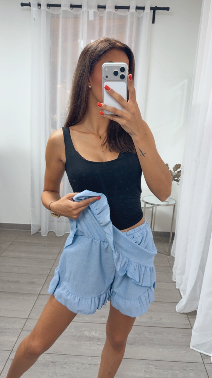 Volant Skort / Hosen Rock / hell blau Art. 15864