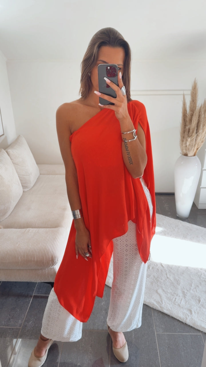 Multi Style Krepp Oberteil mit Bandeau Top / coral Art. 14770