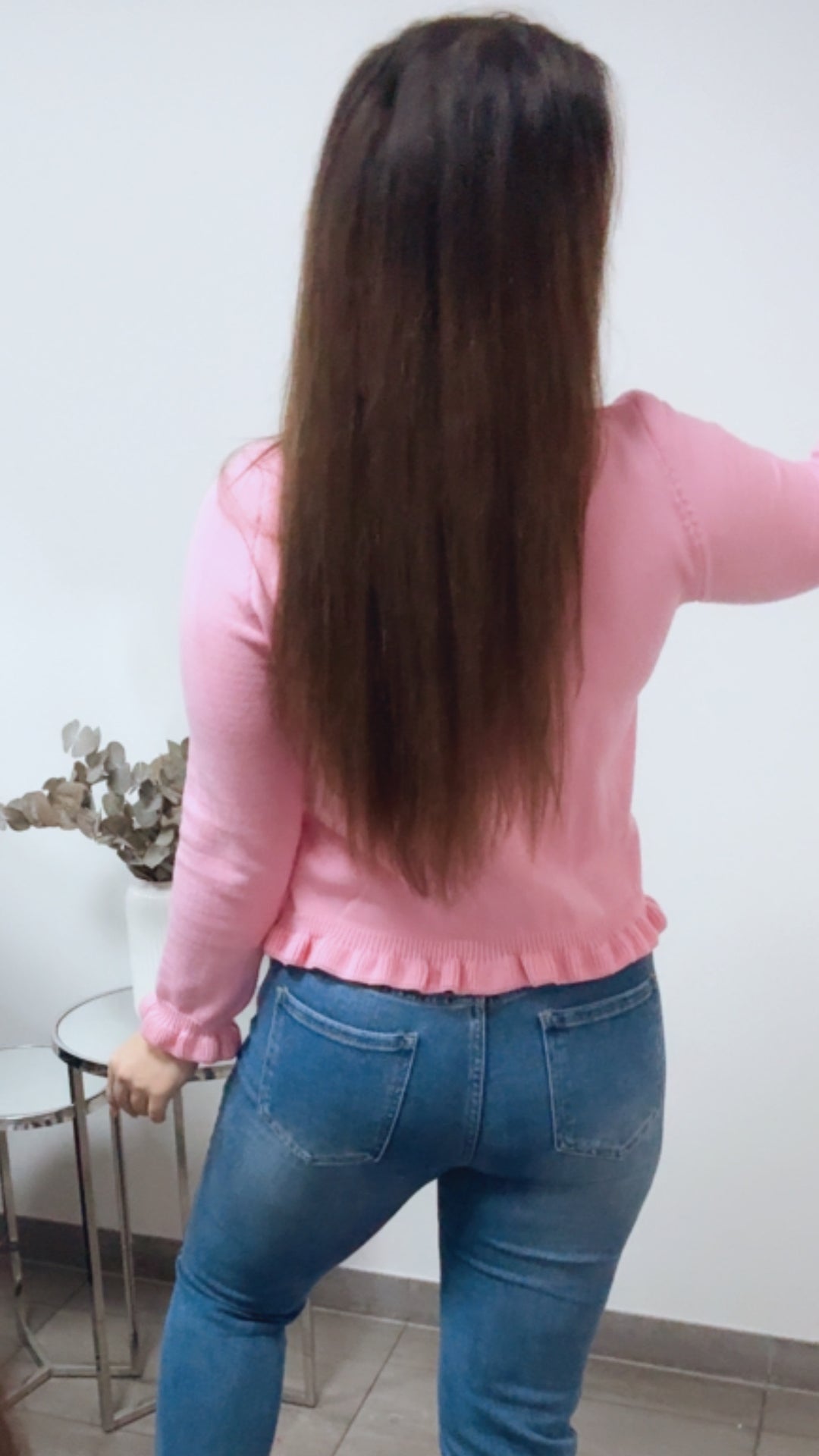 VOLANT leichter Strick Cardigan, goldene Knöpfe / soft pink Art. 13802