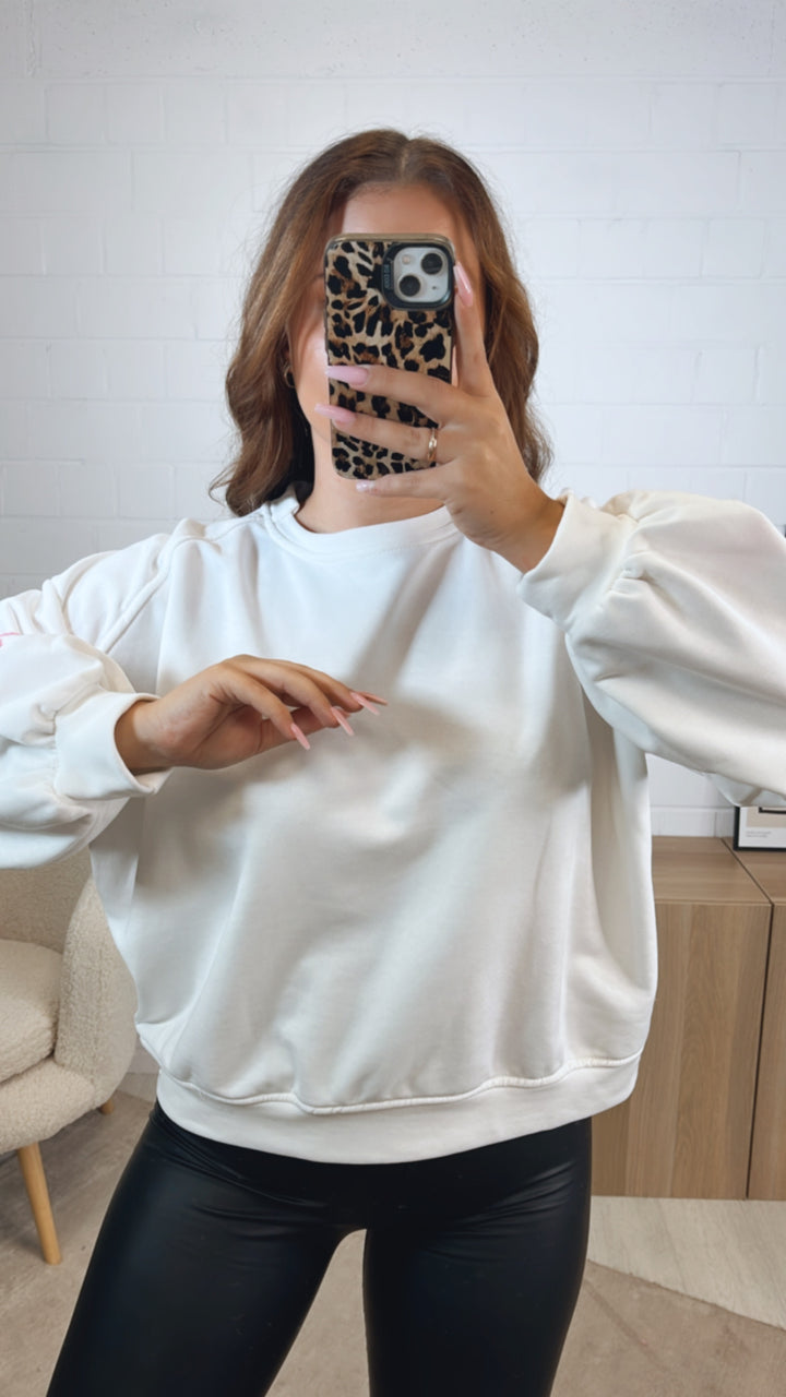Sweater " much amour " / weiss Art. 12548