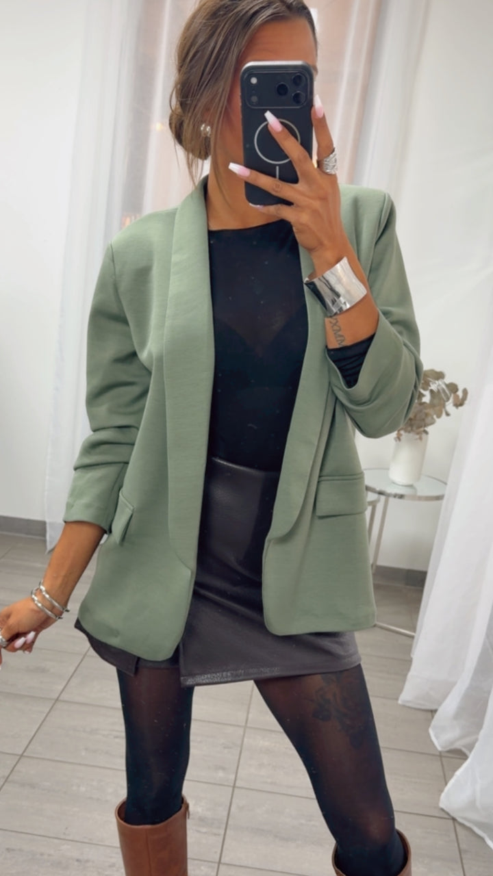 GERAFFTE ÄRMEL Blazer / soft khaki Art. 16192