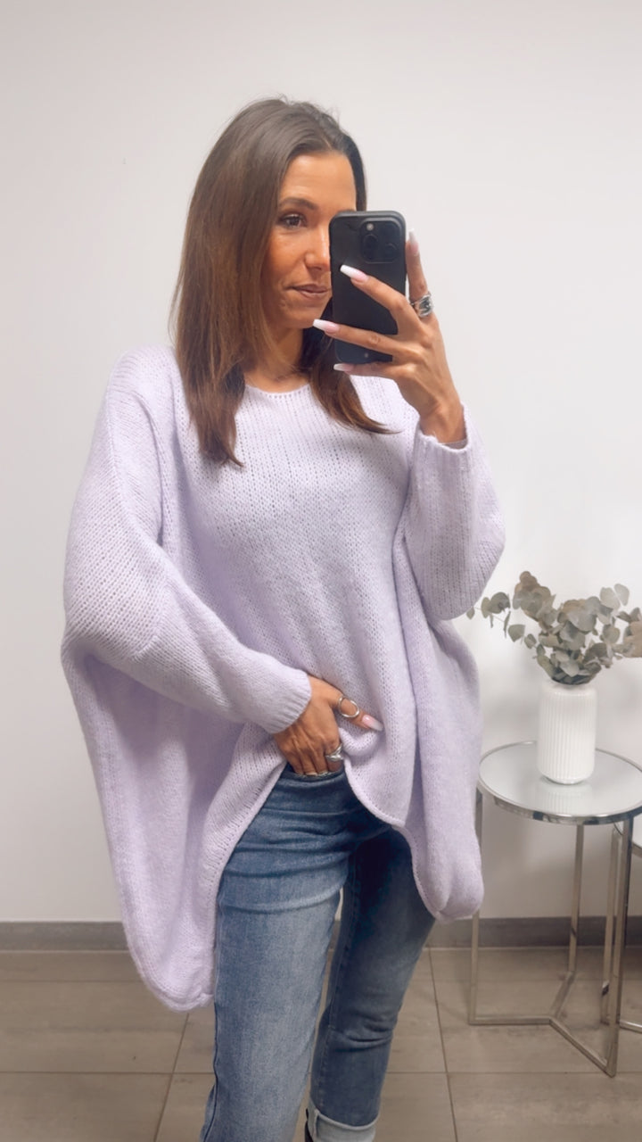 VOKUHILA oversize Strick Pullover / soft flieder Art. 13606
