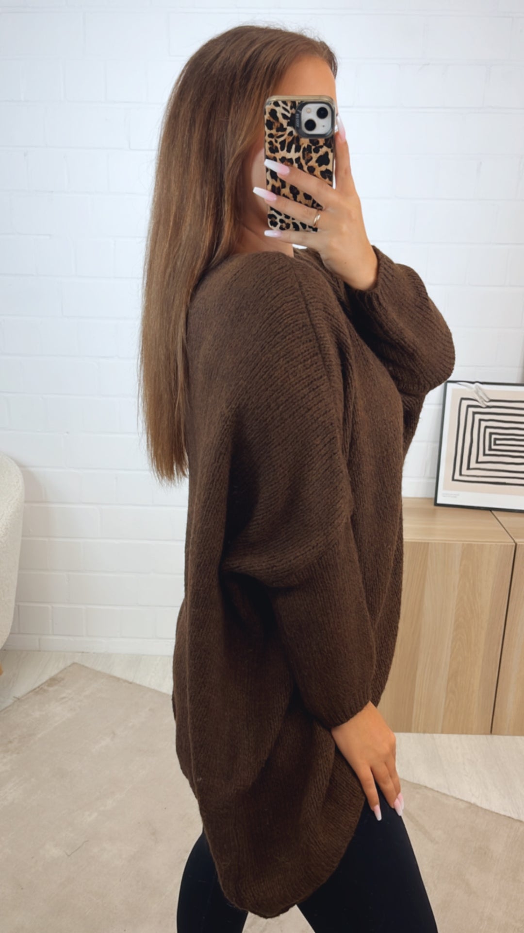 VOKUHILA oversize Strick Pullover/ dunkel braun Art. 12368