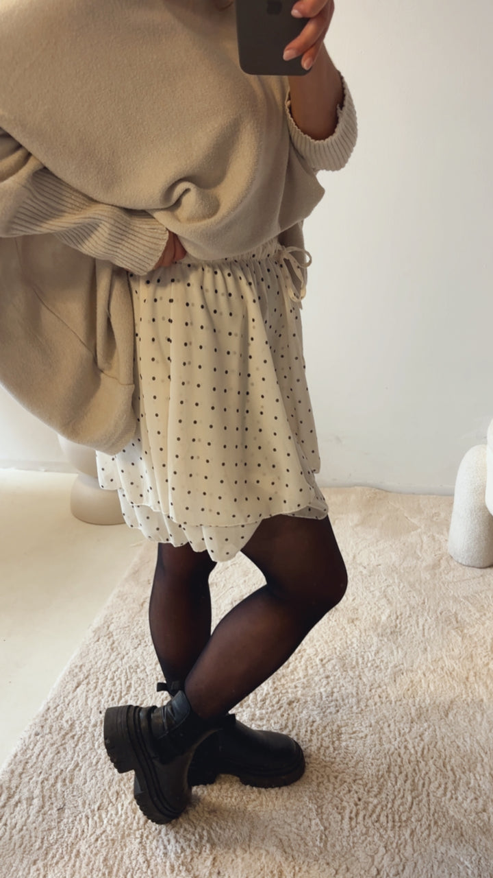 PUNKTE leichter Rock / weiss - schwarz Art. 13209