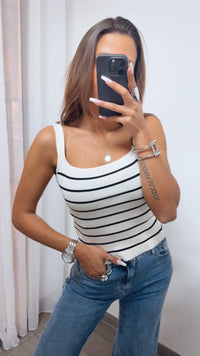 STREIFEN Top / weiss - schwarz Art. 14179