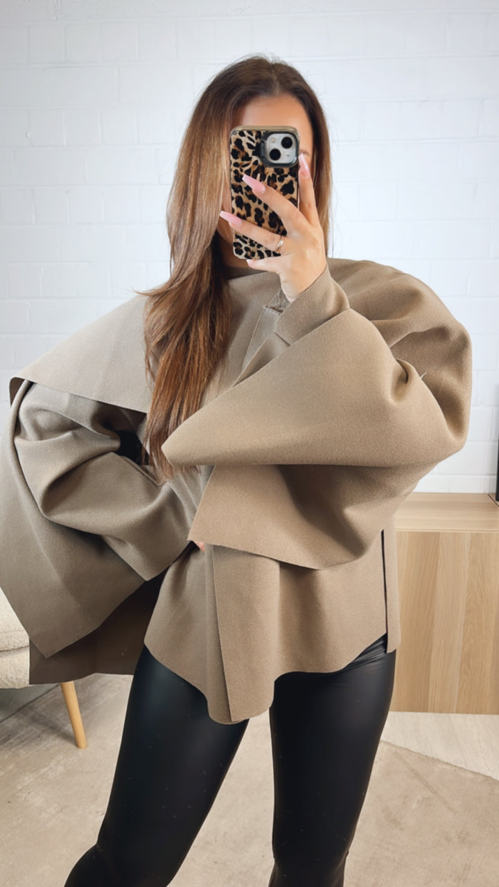 ausgefallene, stylische Übergangs Jacke / taupe Art. 12748