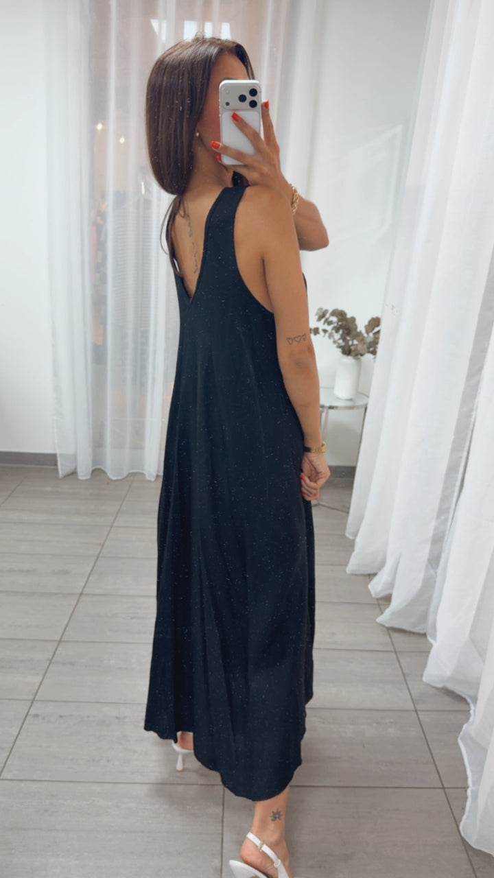 ultra weites Maxi Kleid in A-Linie / schwarz Art. 15975