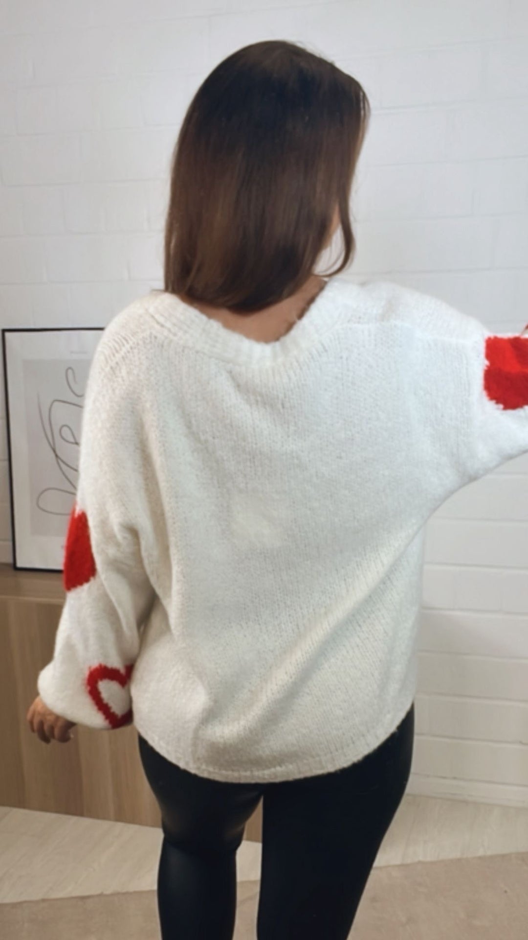 HERZEN Cardigan mit bunten Knöpfen / weiss - rot Art. 12533