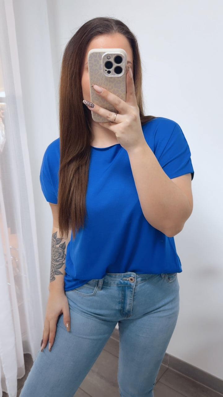 Baumwoll Basic T-Shirt / royal blau Art. 14224