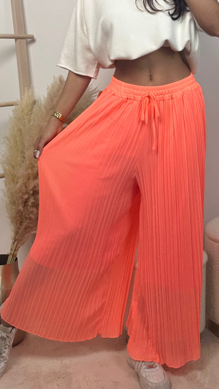 Hose Plissee / neon peach Art. 9269
