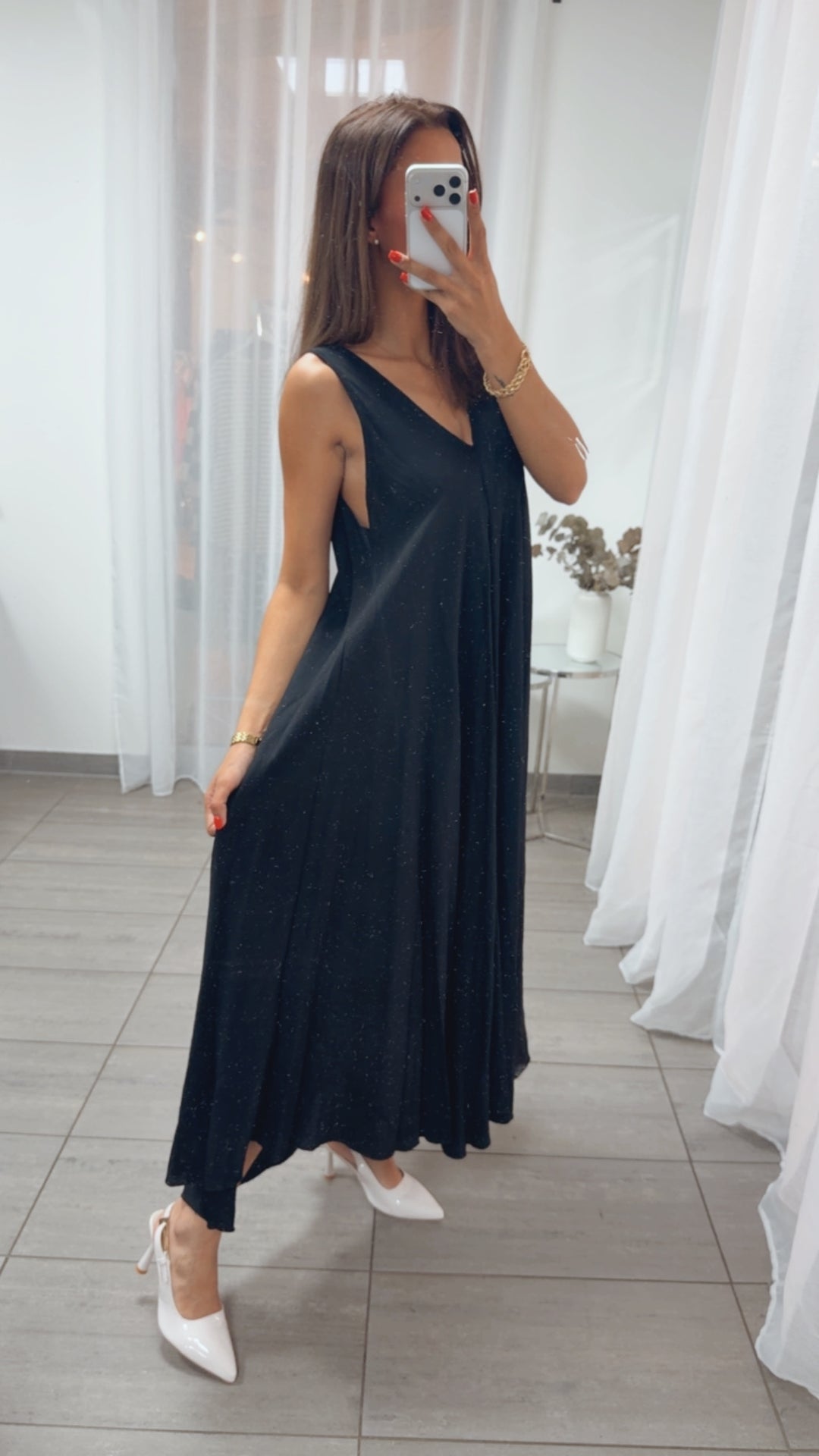 ultra weites Maxi Kleid in A-Linie / schwarz Art. 15975
