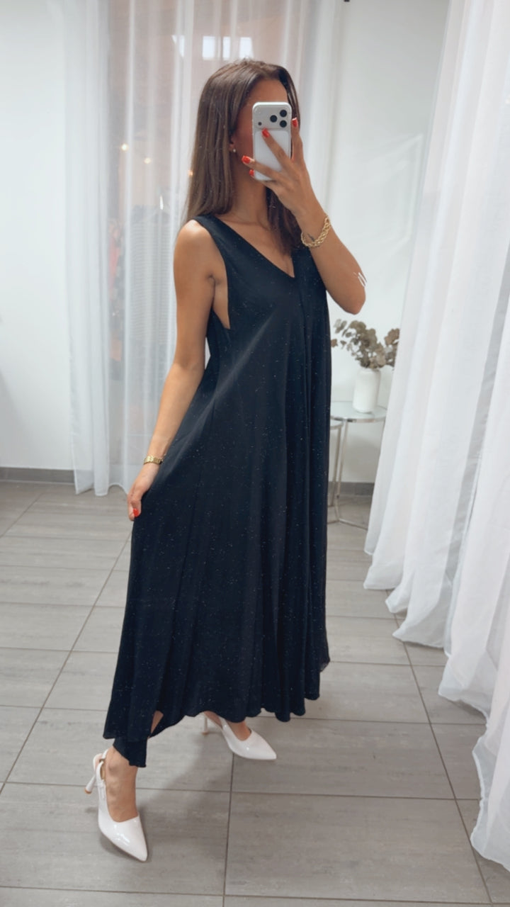 ultra weites Maxi Kleid in A-Linie / schwarz Art. 15975