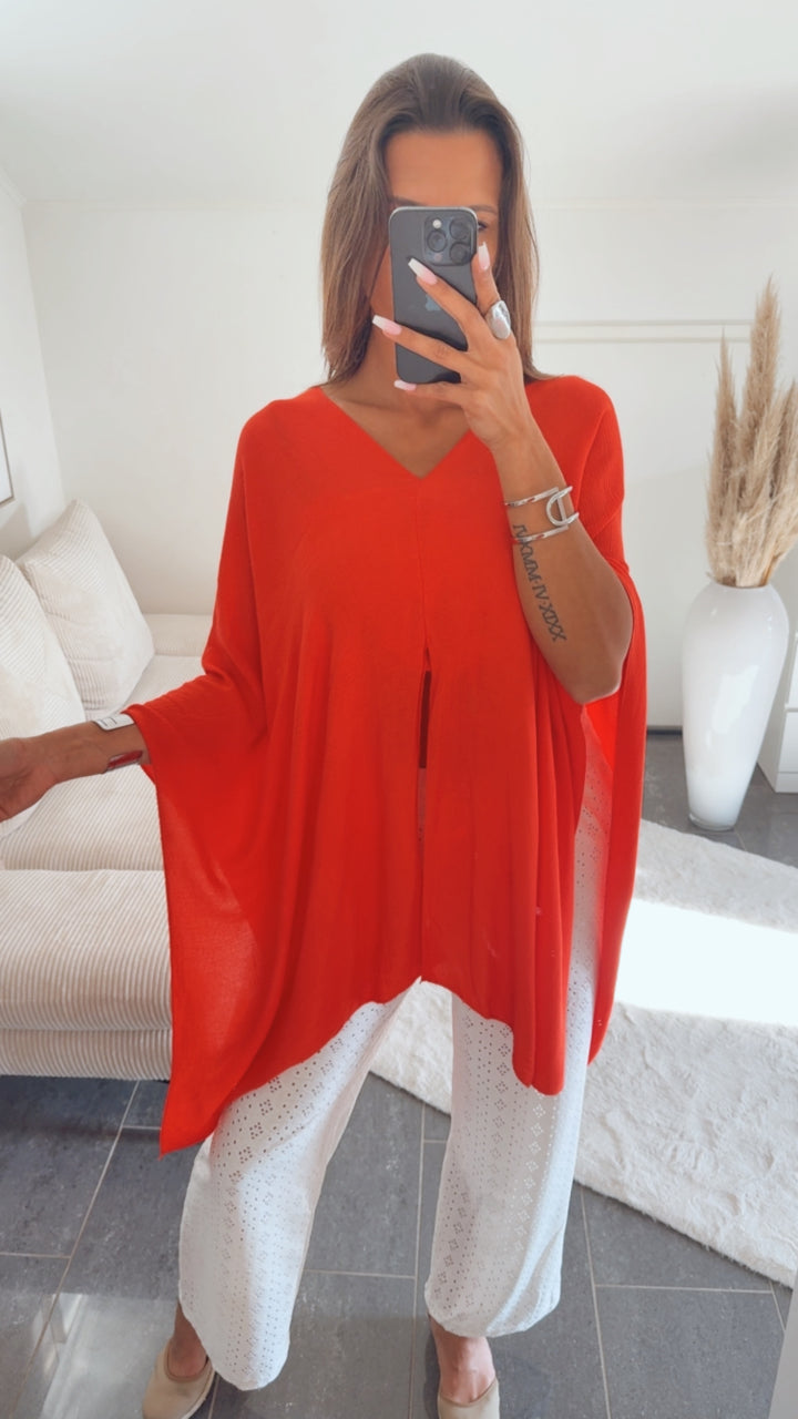 Multi Style Krepp Oberteil mit Bandeau Top / coral Art. 14770