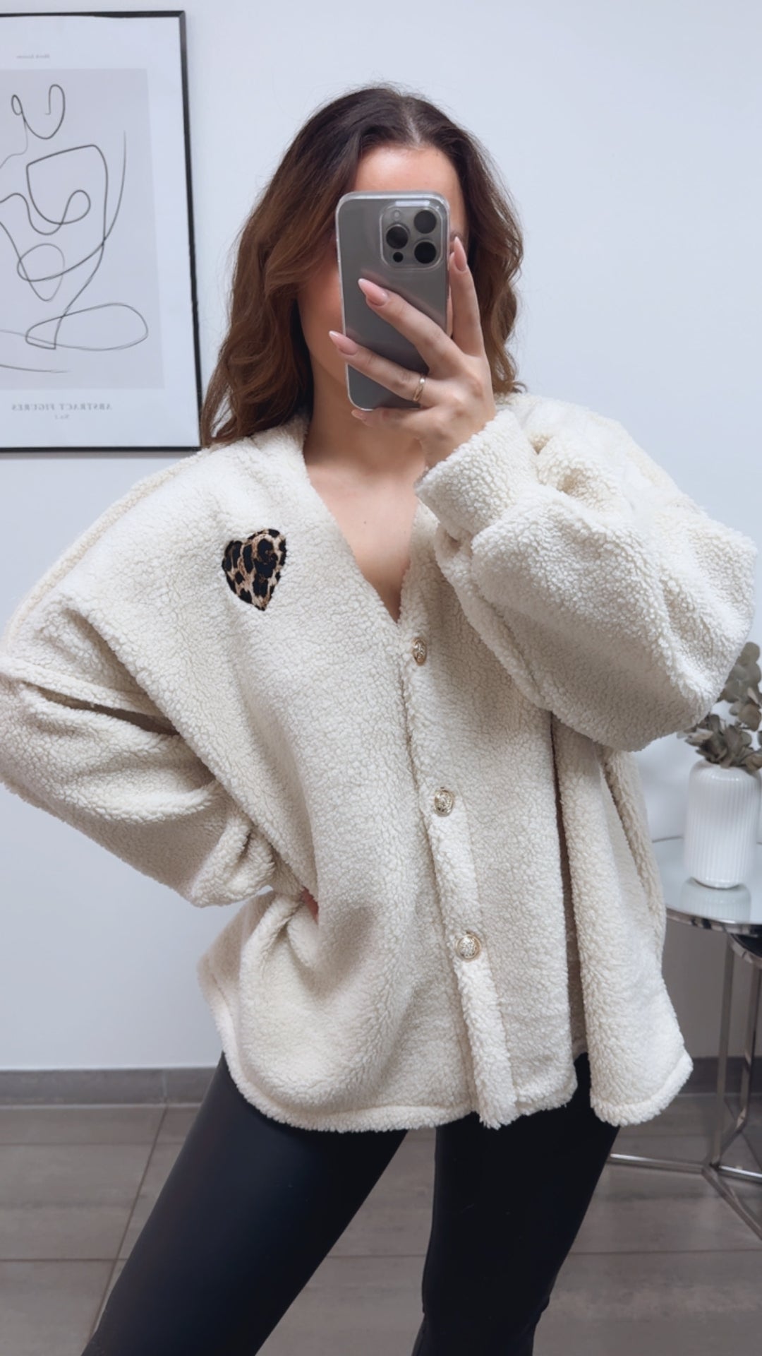 TEDDY Jacke mit gold - silbernen Knöpfen, Leo Herz / Creme Art. 13115