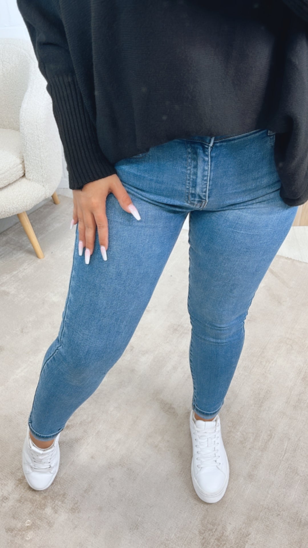 high waist Jeans Modell " 77066 " mit push - up Effekt / mittel blau Art. 12461