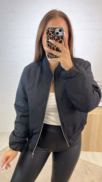 gesteppte leichte Übergangsjacke / schwarz Art.122333