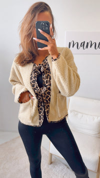 TEDDY Jacke zum schnüren, Leo Akzente / beige Art. 12579