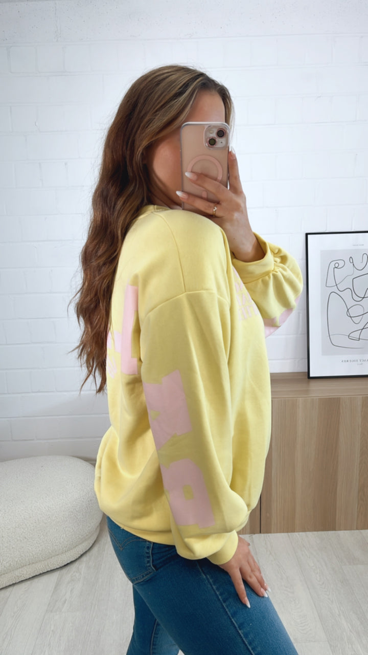 Pullover " Balance " / gelb - soft rosa Art. 9550