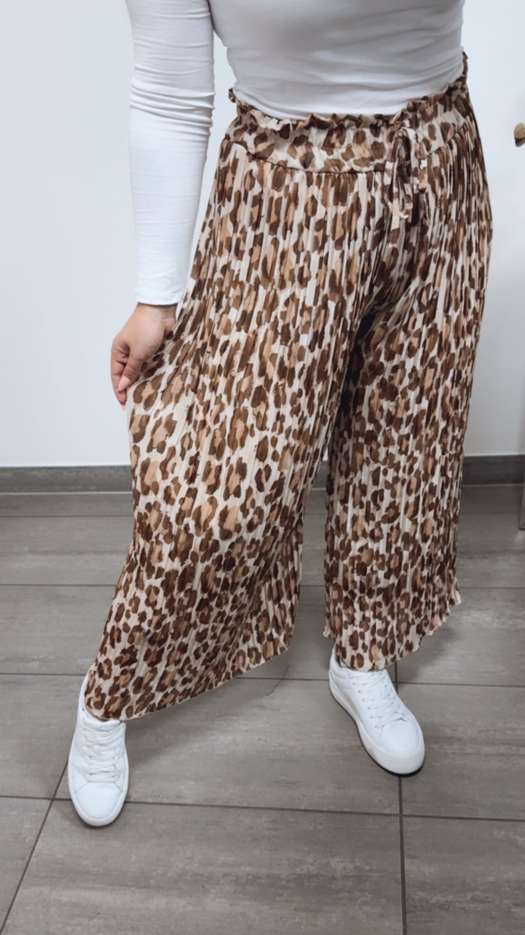 LEO Plissee Hose / camel - creme - beige Art. 13173