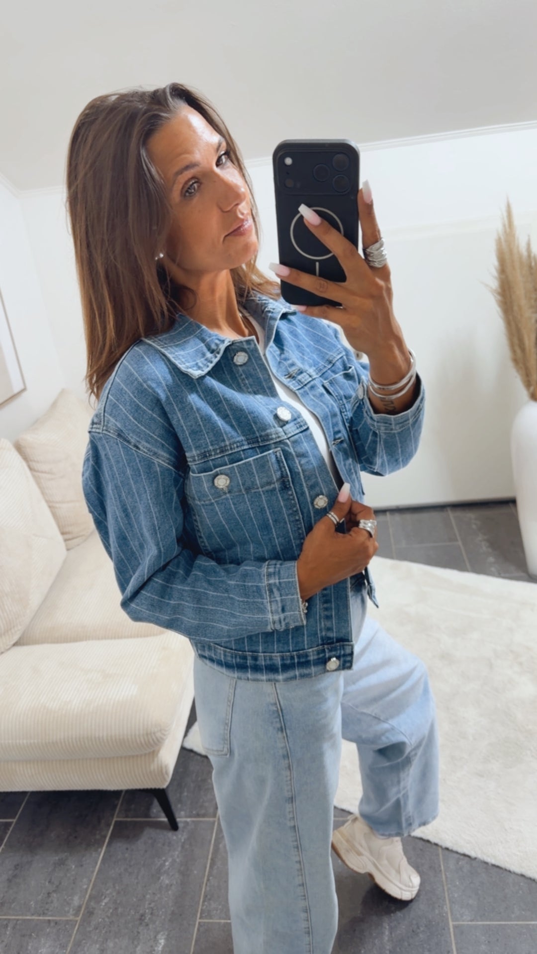 NADELSTREIFEN Denim Jacke / denim blau Art. 15353