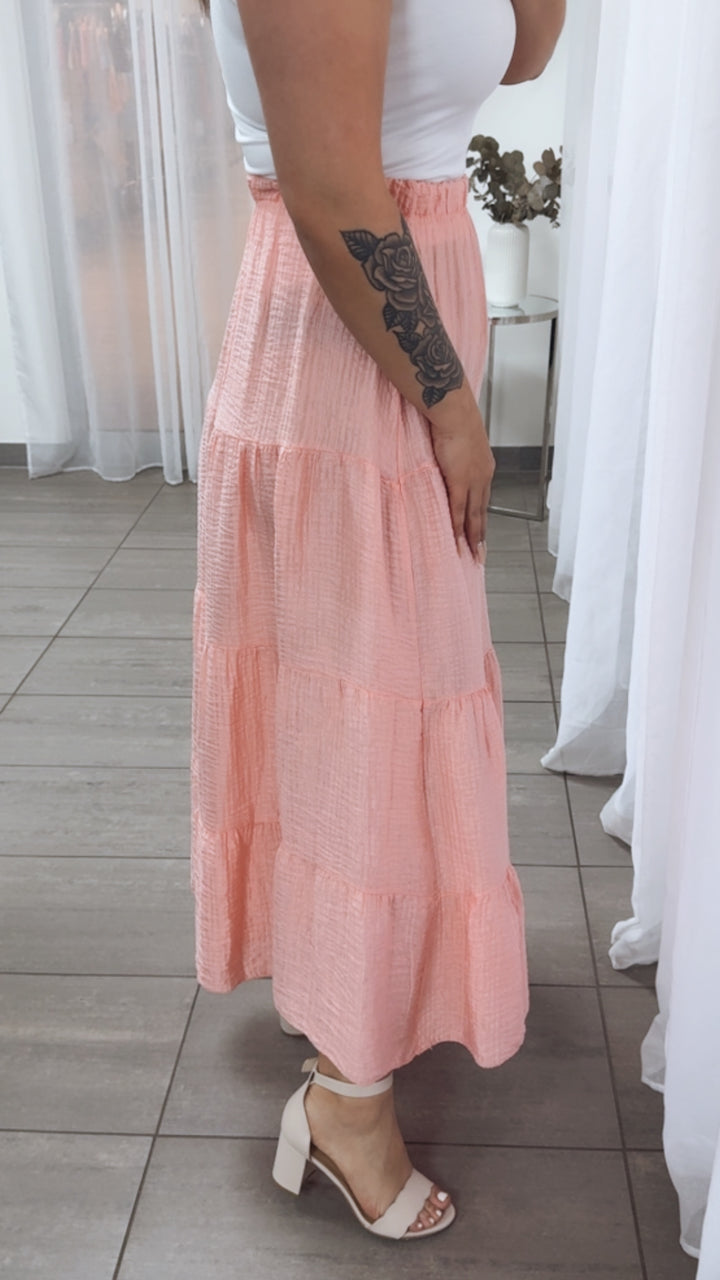 LYOCELL Maxi Rock / lachs Art.14870