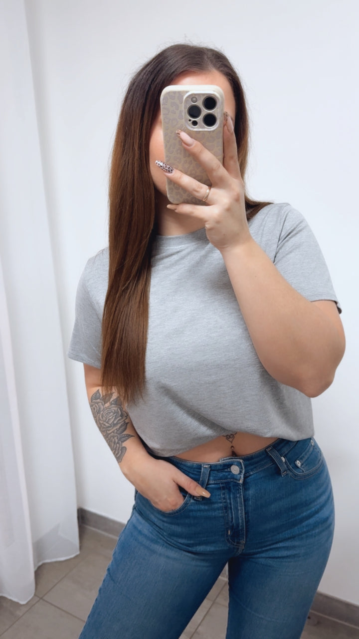 Basic T-shirt, Rundausschnitt / grau Art. 14302