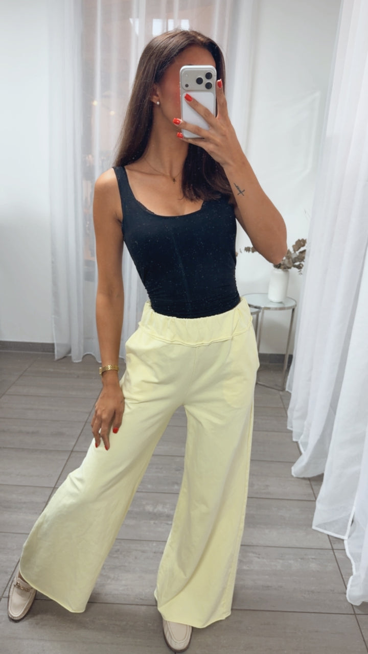Weite Casual Hose / soft gelb Art.15643