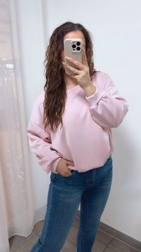 softer " Butter Stoff " Sweater, raffinierter Schnitt am Bund / rosa Art. 14060