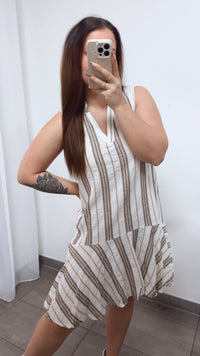 Hängerchen in Leinen Optik / creme - Erdtöne Art. 14292