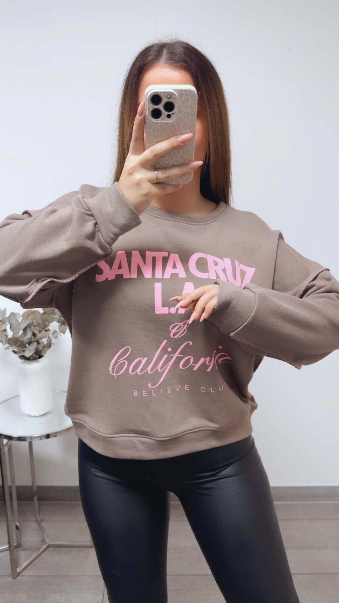 Sweater " Cruz California " / taupe - soft pink Art. 13612