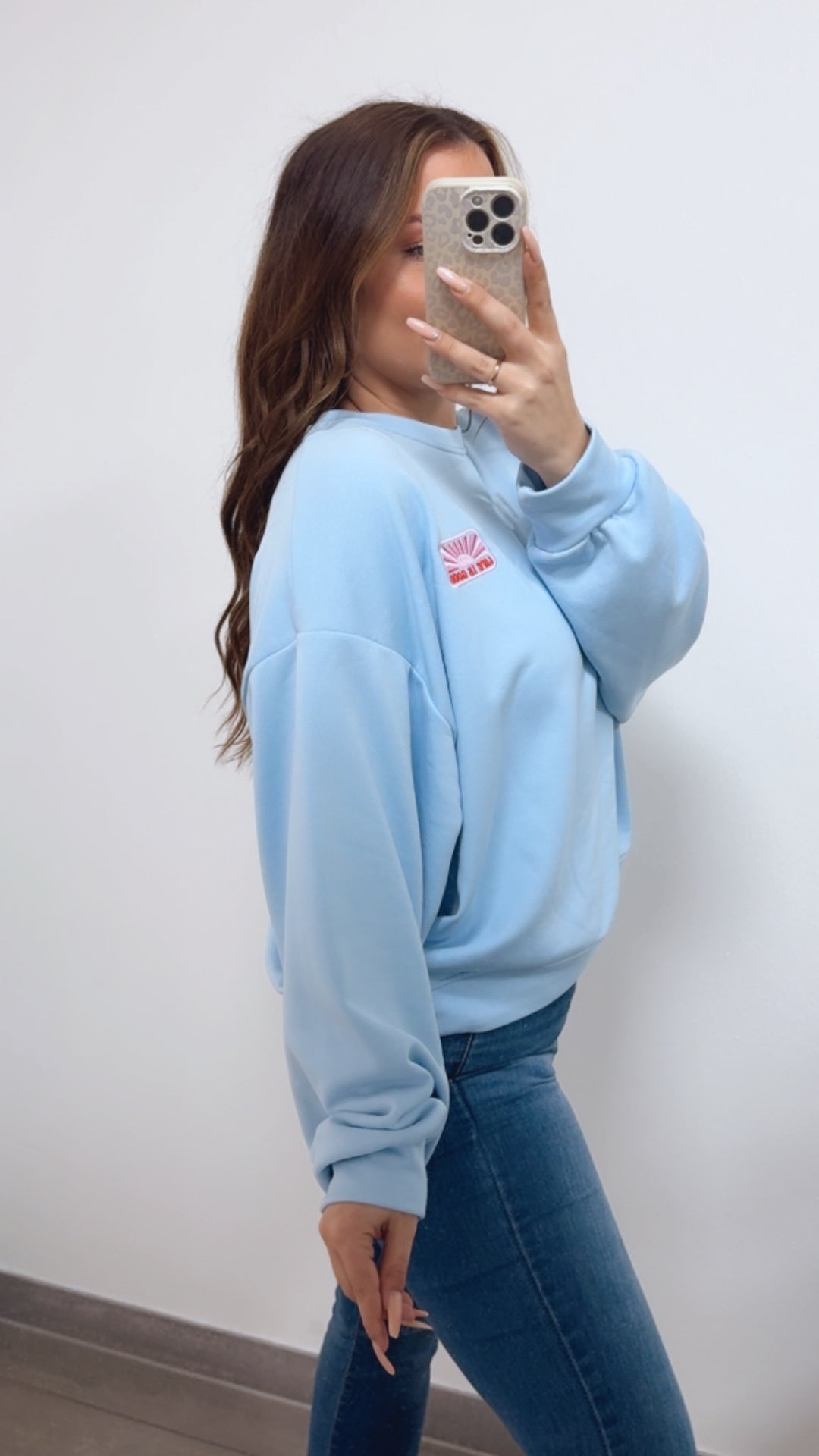 Sweater " Life is good " / hell blau Art. 14743