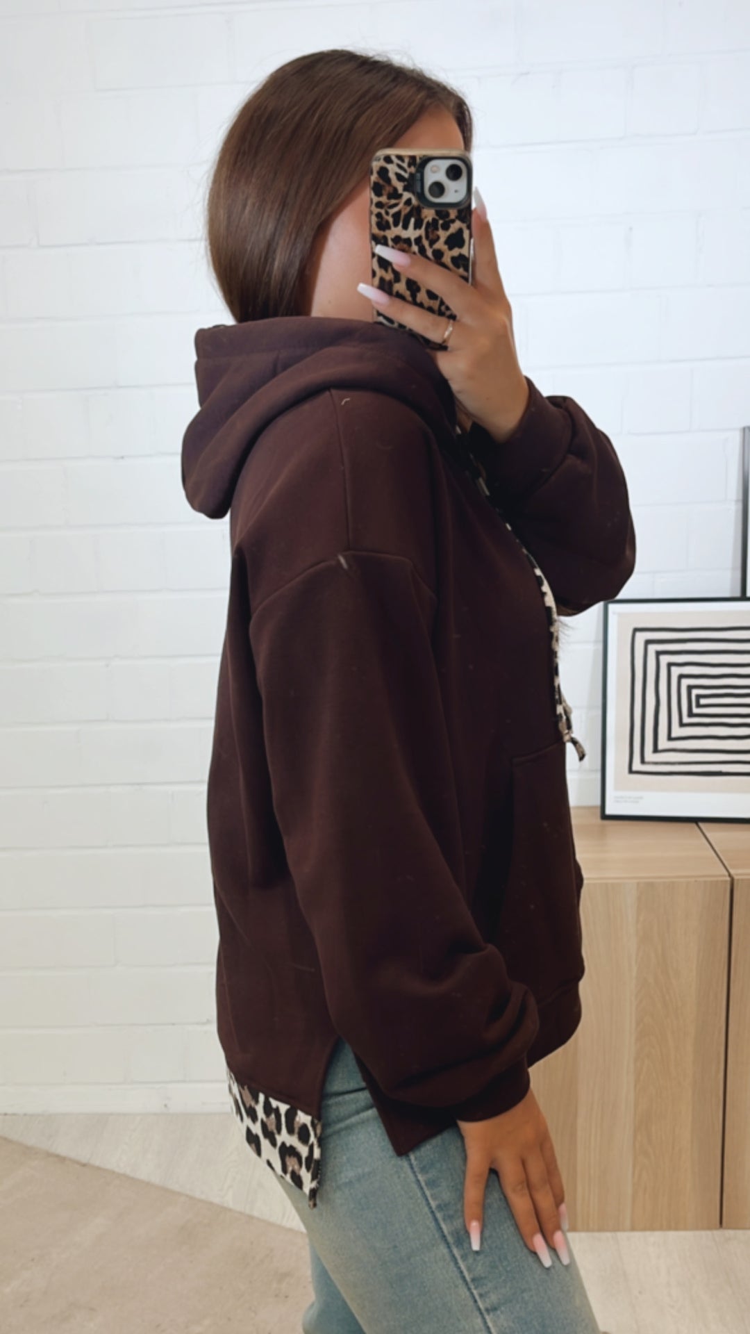 LEO Kapuzen Hoodie / dunkel braun Art. 11213