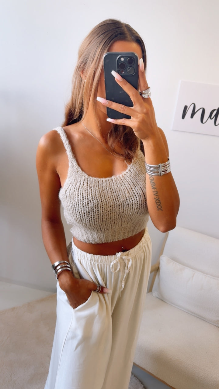 STRICK SET aus Top und Cardigan / beige Art. 12484