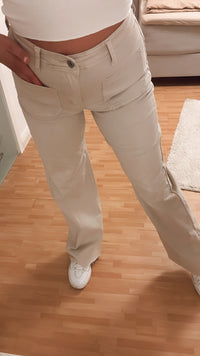 weite Jeans Hose " 8051/18 " / beige Art. 7659