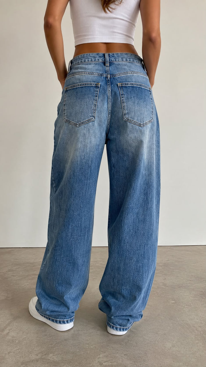 BALLOON FULL LENGTH Jeans Hose " T6064-2 " / verw. blau Art. 16133