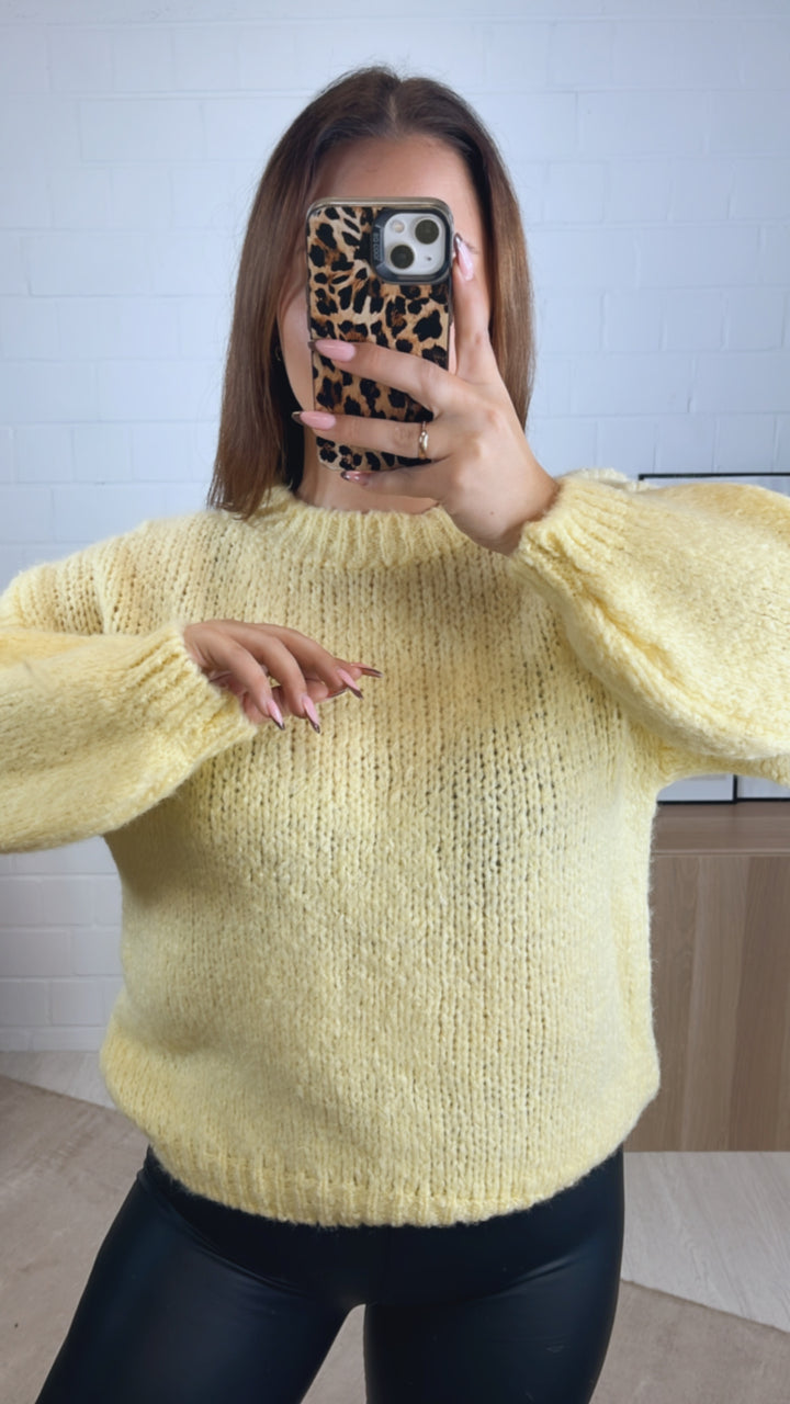 Strick Pullover " Just Be You " / soft gelb Art. 13009