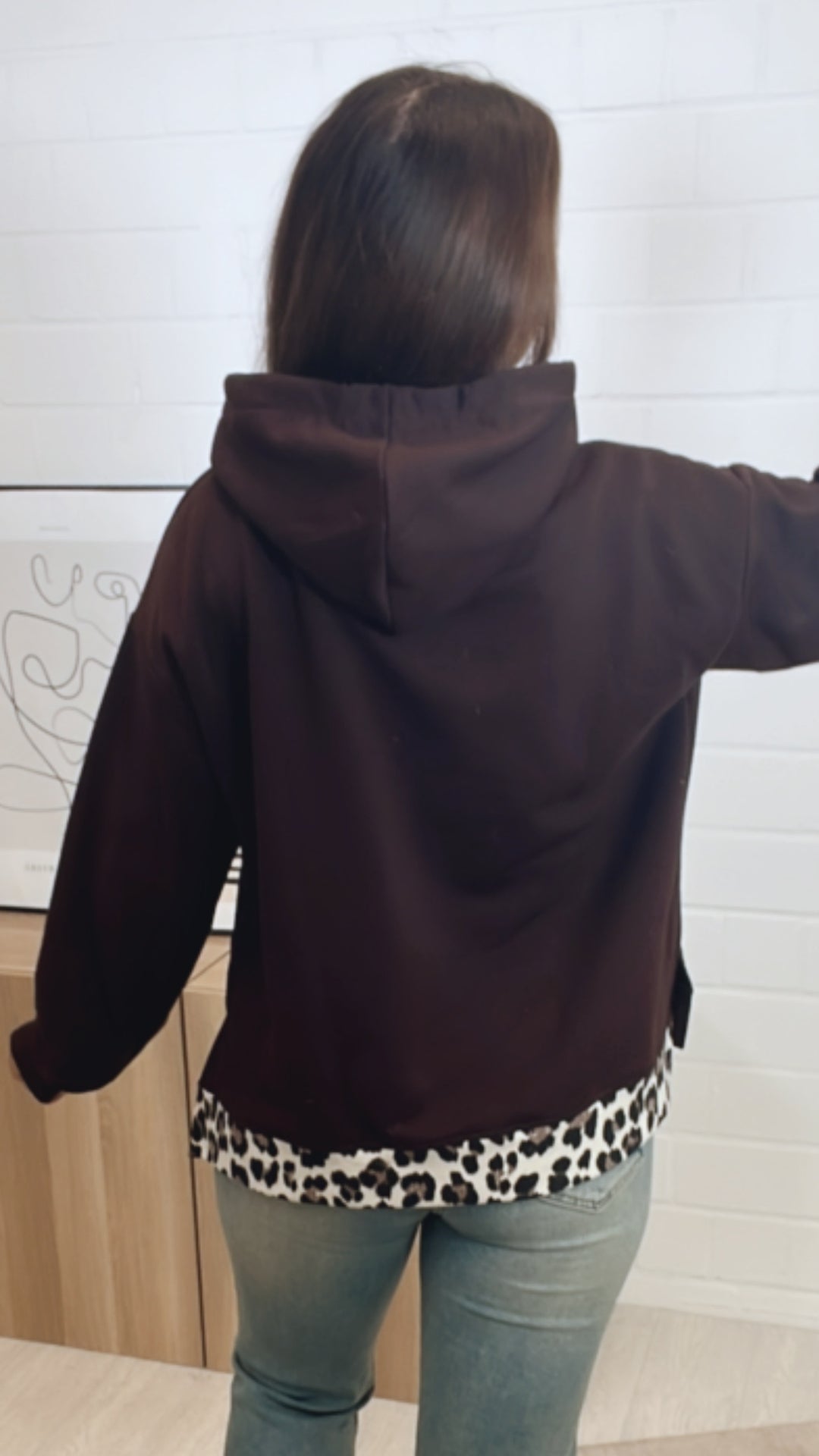 LEO Kapuzen Hoodie / dunkel braun Art. 11213