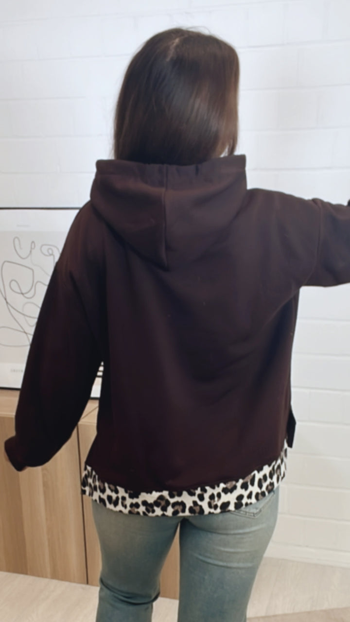 LEO Kapuzen Hoodie / dunkel braun Art. 11213